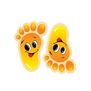 3 Sets Wall Stickers Cartoon Cute Feet Shape Children Baby Footprints Stickers, Size: Large (Orange)