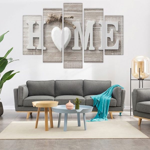 5 PCS Canvas Printing Love HOME Frameless Wall Art Pictures for Home Living Room Bedroom Decoration, Size: 25x40cm x2, 25x50cm x2, 25x60cm x1 - Image 4