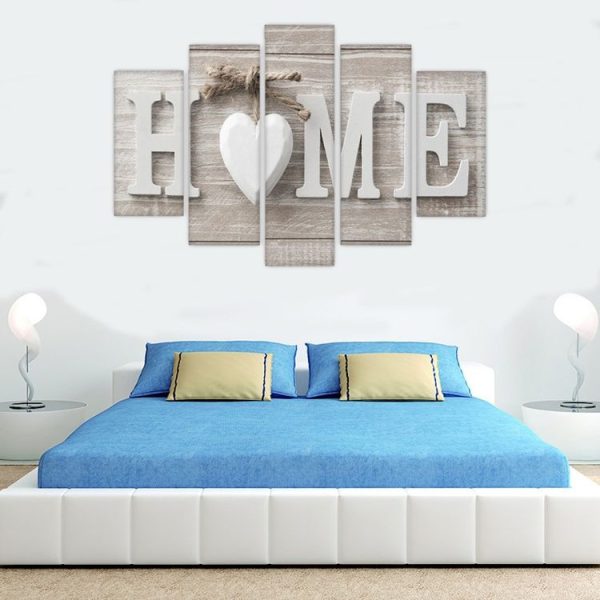 5 PCS Canvas Printing Love HOME Frameless Wall Art Pictures for Home Living Room Bedroom Decoration, Size: 25x40cm x2, 25x50cm x2, 25x60cm x1 - Image 6