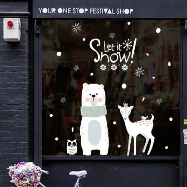 Christmas Cute Little Bear Deer Glass Sticker Mall Shop Window Sticker, Size: 60x90CM - Image 2