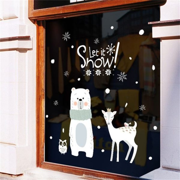 Christmas Cute Little Bear Deer Glass Sticker Mall Shop Window Sticker, Size: 60x90CM - Image 3
