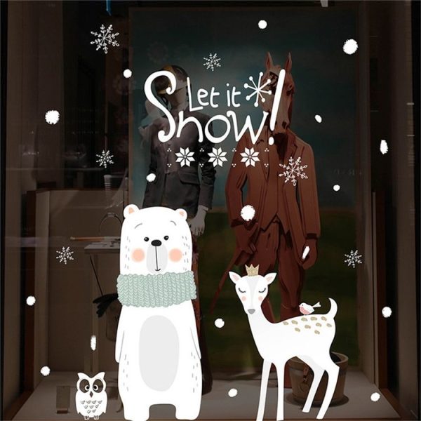 Christmas Cute Little Bear Deer Glass Sticker Mall Shop Window Sticker, Size: 60x90CM - Image 5