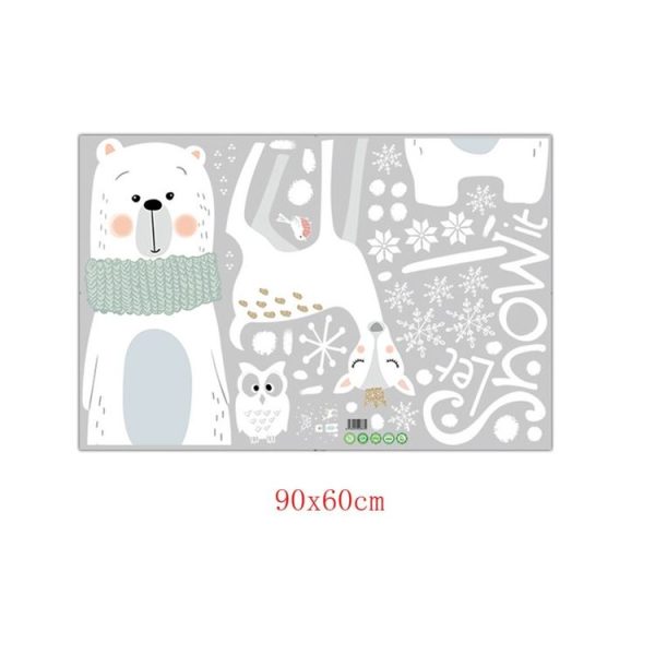 Christmas Cute Little Bear Deer Glass Sticker Mall Shop Window Sticker, Size: 60x90CM - Image 6