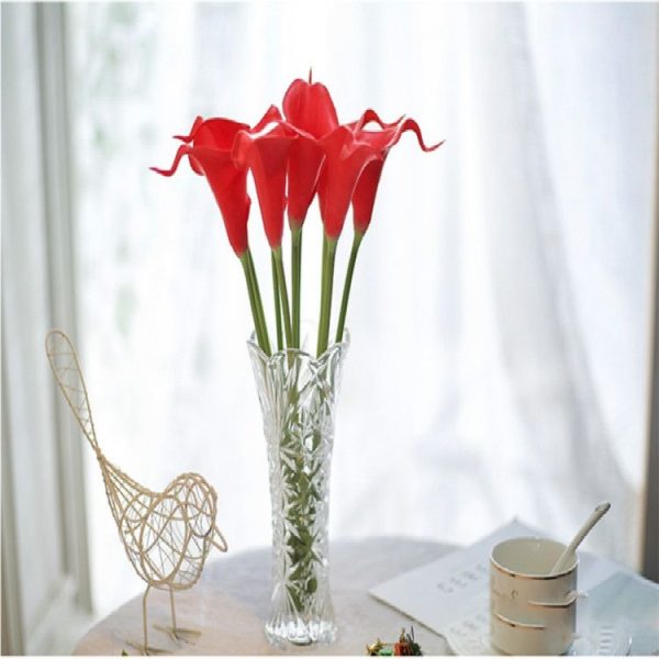 2 PCS Simulation Calla Lily Fake Flower Table Decoration Plastic Decorative Flower Bouquet (Red) - Image 3