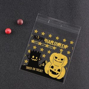 100 PCS / Pack Halloween Pumpkin Hat Elf Gift Bag Candy Bag Jewelry Bag (Pumpkin and Tree Demon)