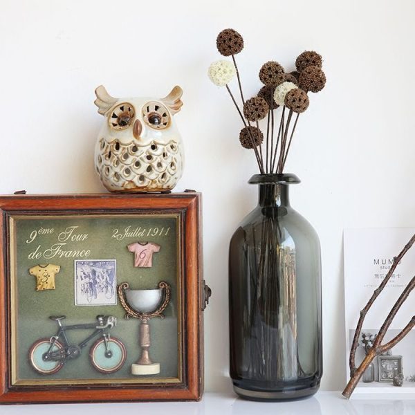 3 PCS Festival Universal Pinecone Flower Dried Flower Decoration Home Literary Table Flower (Dark Red) - Image 3