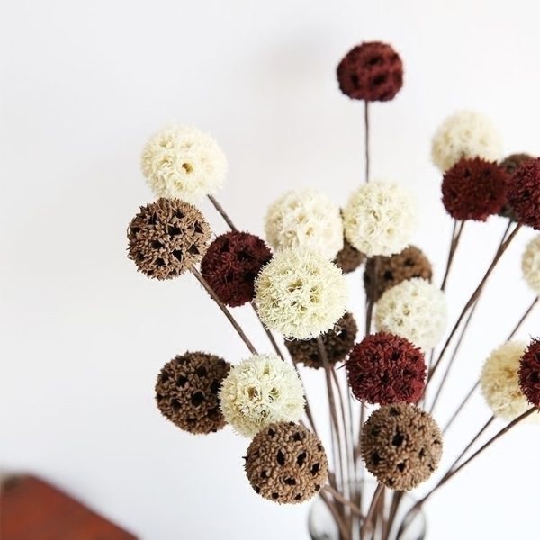 3 PCS Festival Universal Pinecone Flower Dried Flower Decoration Home Literary Table Flower (Dark Red) - Image 4