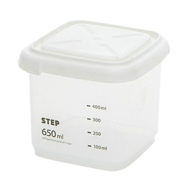 Transparent Storage Box Food Storage Box Rectangular Sealed Grain Storage Tank Kitchen With Scale Grain Box, Capacity: 650ml - Image 2