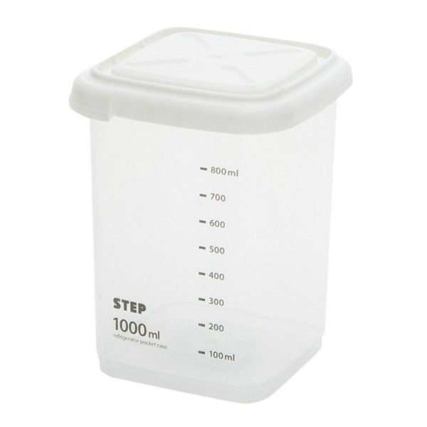 Transparent Storage Box Food Storage Box Rectangular Sealed Grain Storage Tank Kitchen With Scale Grain Box, Capacity: 1000ml - Image 2