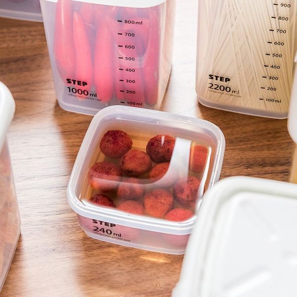 Transparent Storage Box Food Storage Box Rectangular Sealed Grain Storage Tank Kitchen With Scale Grain Box, Capacity: 1000ml - Image 3