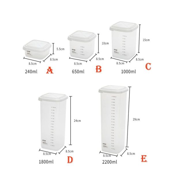 Transparent Storage Box Food Storage Box Rectangular Sealed Grain Storage Tank Kitchen With Scale Grain Box, Capacity: 1000ml - Image 7