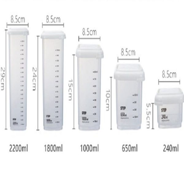Transparent Storage Box Food Storage Box Rectangular Sealed Grain Storage Tank Kitchen With Scale Grain Box, Capacity: 1000ml - Image 8