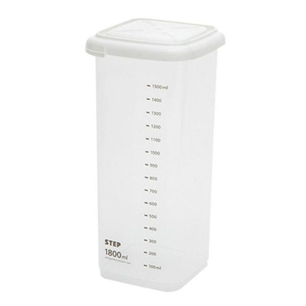 Transparent Storage Box Food Storage Box Rectangular Sealed Grain Storage Tank Kitchen With Scale Grain Box, Capacity: 1800ml