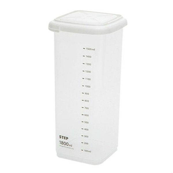 Transparent Storage Box Food Storage Box Rectangular Sealed Grain Storage Tank Kitchen With Scale Grain Box, Capacity: 1800ml - Image 2