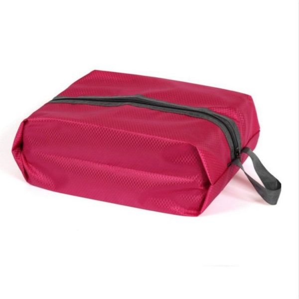 2PCS Travel Storage Bag Portable Waterproof Shoe Bag Home Shoe Zip Bag Storage Bag, Size: One Size (Rose Red)