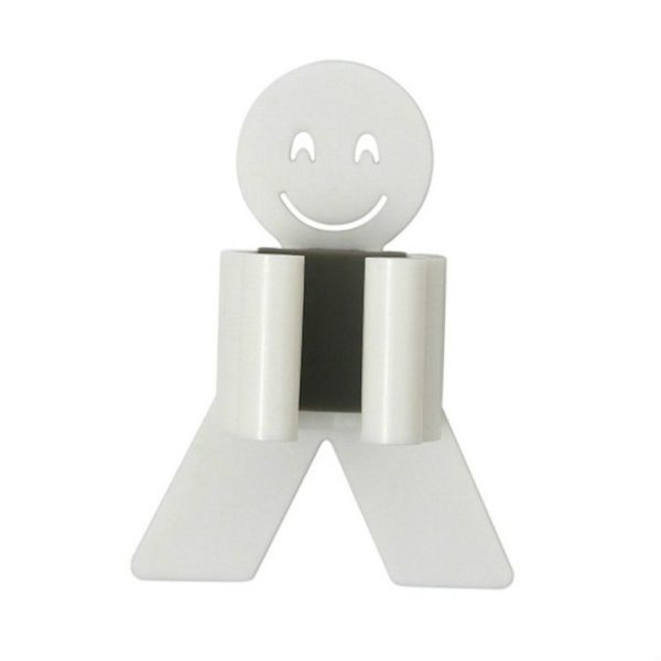 Creative Villain Free Punching Mop Rack Bathroom Broom Mop Hook Deck (White) - Image 2