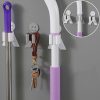 Creative Villain Free Punching Mop Rack Bathroom Broom Mop Hook Deck (White) - Image 4