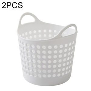 2 PCS Plastic Desktop Storage Basket Mini Debris Storage Sasket Office Stationery Storage Small Basket Storage Basket (White)