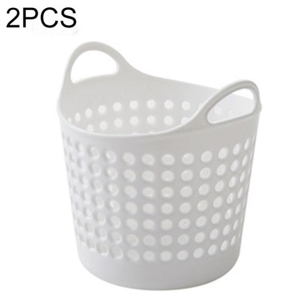 2 PCS Plastic Desktop Storage Basket Mini Debris Storage Sasket Office Stationery Storage Small Basket Storage Basket (White)