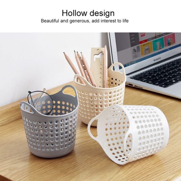 2 PCS Plastic Desktop Storage Basket Mini Debris Storage Sasket Office Stationery Storage Small Basket Storage Basket (White) - Image 5