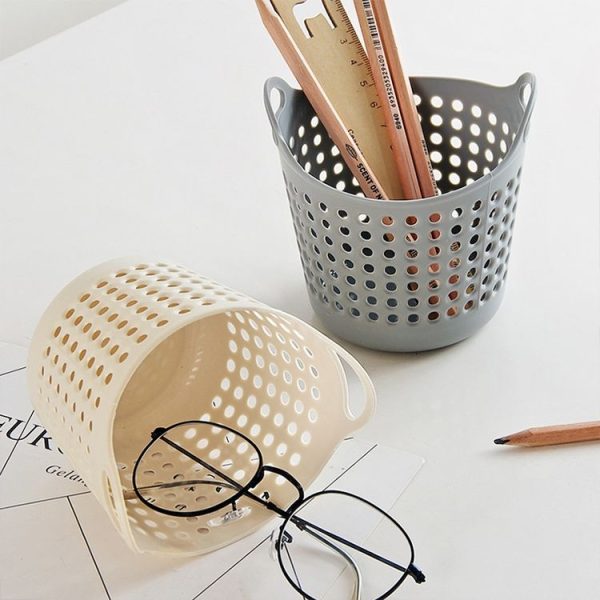 2 PCS Plastic Desktop Storage Basket Mini Debris Storage Sasket Office Stationery Storage Small Basket Storage Basket (White) - Image 6