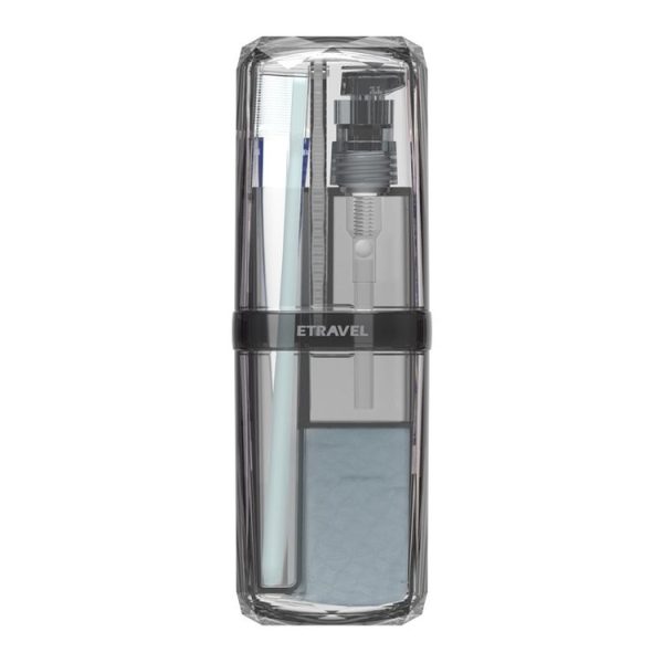 2 in 1 Traveling Wash Set Multi-function Travel Wash Cup Toothpaste Toothbrush Split Bottle Storage Box (Gray) - Image 3
