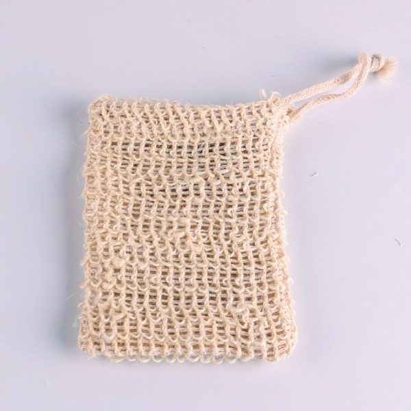 2 PCS Cotton Soap Bag Natural Plant Fiber Environmental Protection Handmade Soap Foam Net Storage Bag Soap Bag With Wood Beaded - Image 2