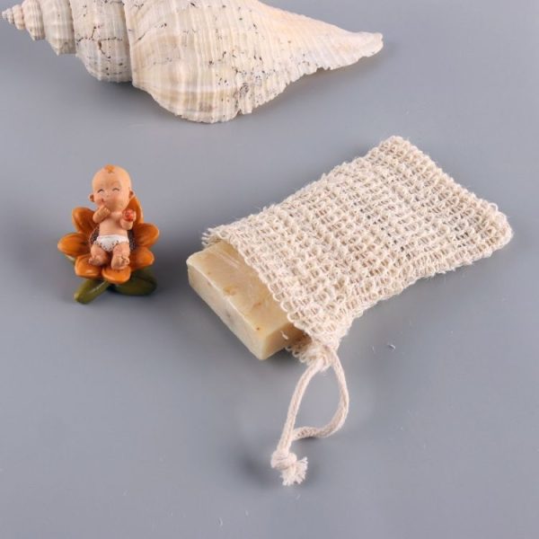 2 PCS Cotton Soap Bag Natural Plant Fiber Environmental Protection Handmade Soap Foam Net Storage Bag Soap Bag With Wood Beaded - Image 4