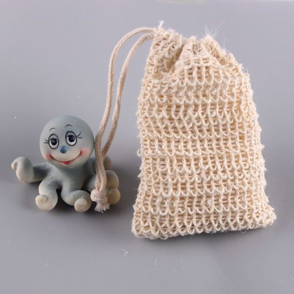 2 PCS Cotton Soap Bag Natural Plant Fiber Environmental Protection Handmade Soap Foam Net Storage Bag Soap Bag With Wood Beaded - Image 6