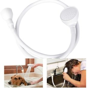 Pet Shower Multifunctional Simple Sink Nozzle Cleaning Shower Supplies (White)