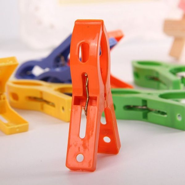3 Packs x 8 PCS Powerful Spring Clothesline Clip Clothes Washing Drying Tool, Random Color Deliovery