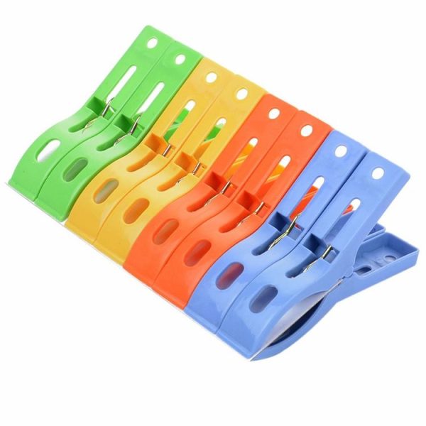 3 Packs x 8 PCS Powerful Spring Clothesline Clip Clothes Washing Drying Tool, Random Color Deliovery - Image 2