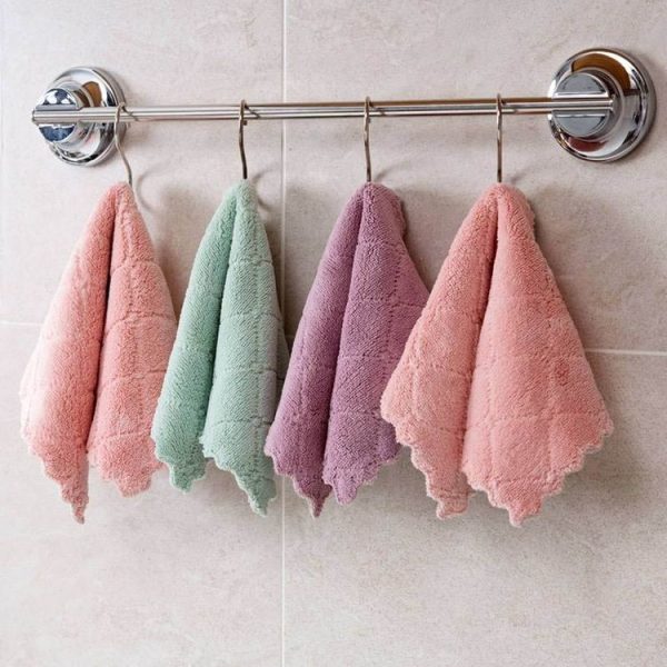 Kitchen Rag Double-sided Water-absorbing Wipe Sink Dish Rag Non Stick Oil Furniture Cleaning Cloth Random Color Delivery, Quantity: 5 PCS - Image 12