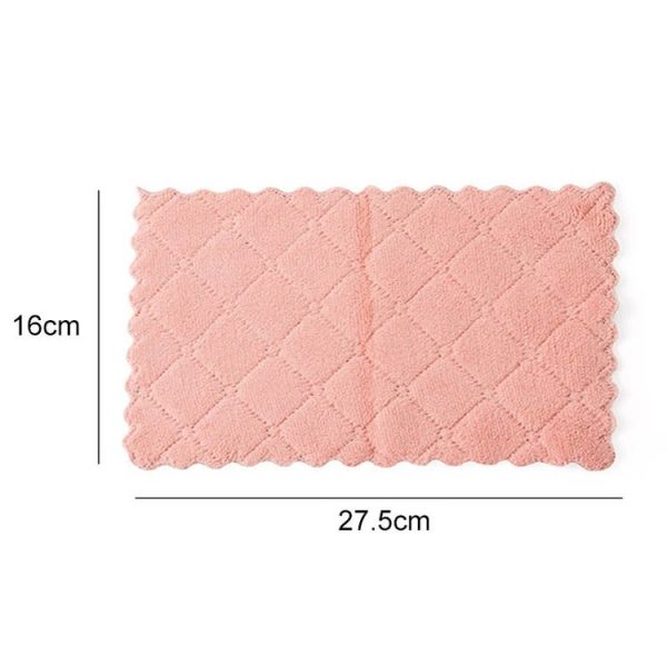Kitchen Rag Double-sided Water-absorbing Wipe Sink Dish Rag Non Stick Oil Furniture Cleaning Cloth Random Color Delivery, Quantity: 5 PCS - Image 3