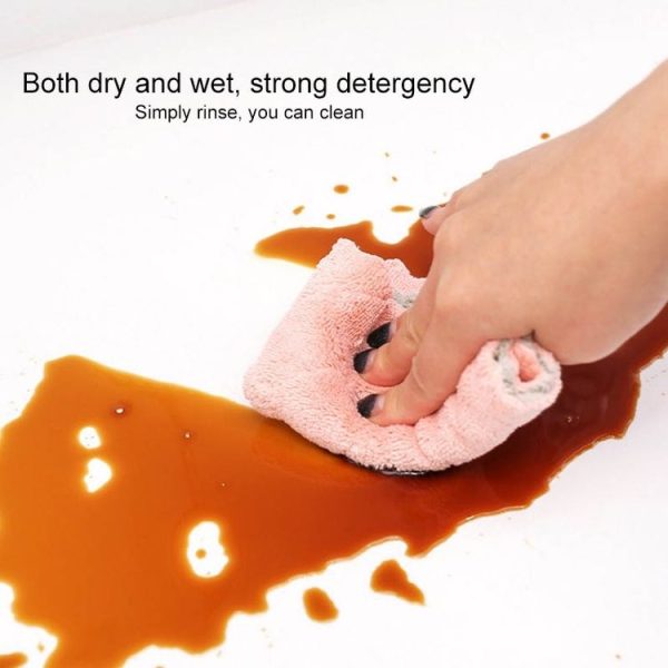 Kitchen Rag Double-sided Water-absorbing Wipe Sink Dish Rag Non Stick Oil Furniture Cleaning Cloth Random Color Delivery, Quantity: 5 PCS - Image 6