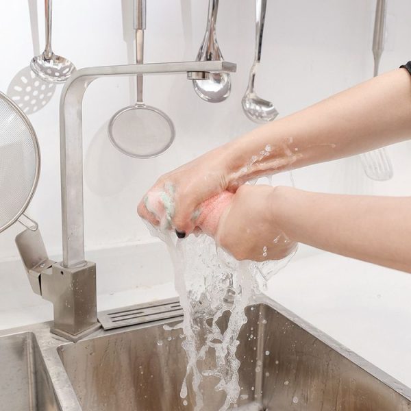 Kitchen Rag Double-sided Water-absorbing Wipe Sink Dish Rag Non Stick Oil Furniture Cleaning Cloth Random Color Delivery, Quantity: 100 PCS - Image 10