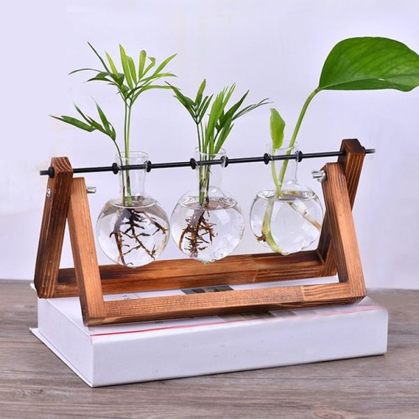Hydroponic Plant Glass Flower Pot Crystal Ball Home Decoration Hanging Pot, Style: 3xVase - Image 2