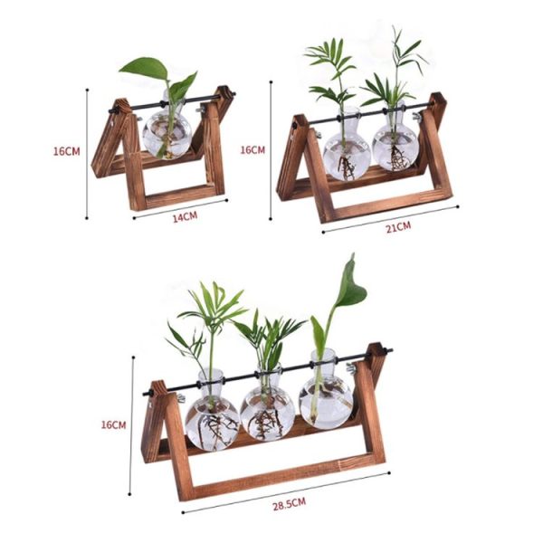 Hydroponic Plant Glass Flower Pot Crystal Ball Home Decoration Hanging Pot, Style: 3xVase - Image 4