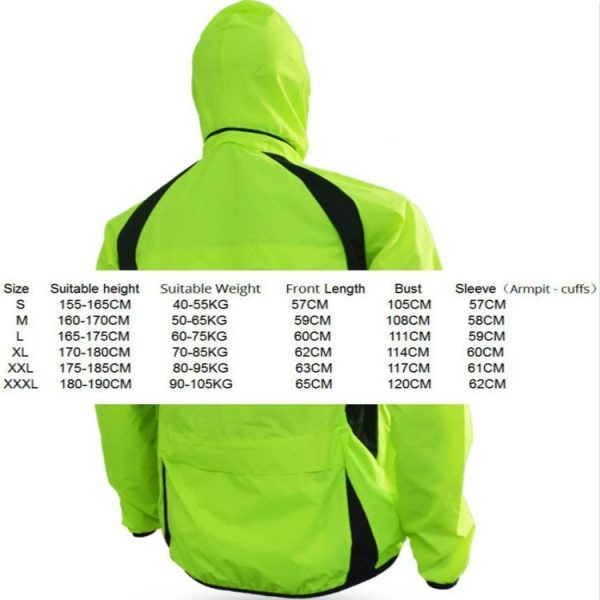 Quick Dry Cycling Jacket Waterproof Windproof Men Running Outdoor Rain Coat, Size: XXXXL (Green) - Image 5