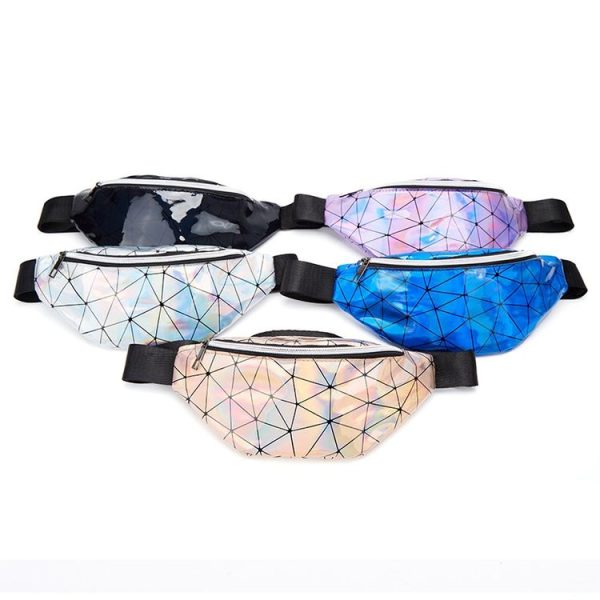 Fashionable Unisex Chest Bag Fanny Pack Waist Bag Waterproof Laser Bags (Purple ) - Image 2