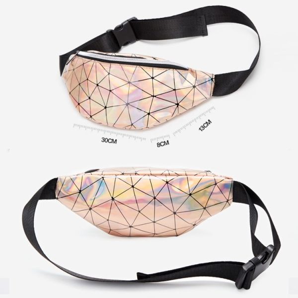 Fashionable Unisex Chest Bag Fanny Pack Waist Bag Waterproof Laser Bags (Purple ) - Image 3