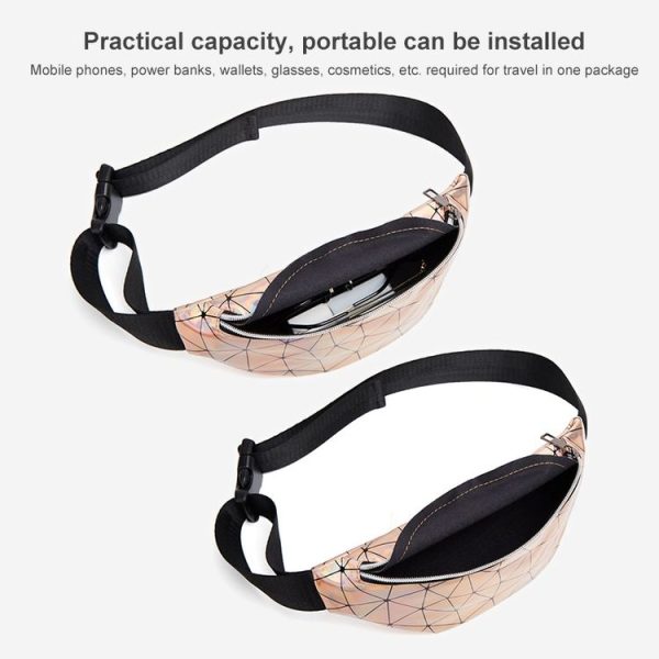 Fashionable Unisex Chest Bag Fanny Pack Waist Bag Waterproof Laser Bags (Purple ) - Image 4