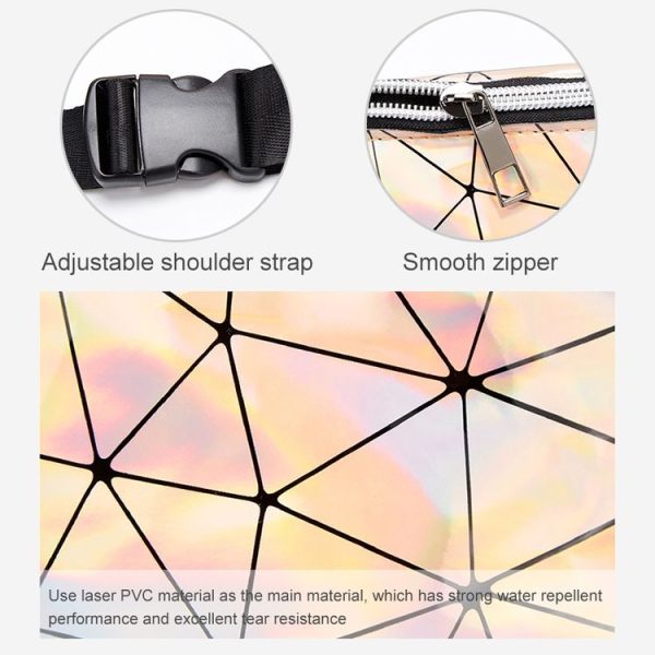 Fashionable Unisex Chest Bag Fanny Pack Waist Bag Waterproof Laser Bags (Purple ) - Image 5
