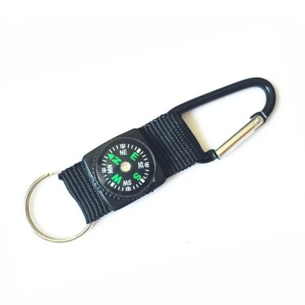 5 PCS Outdoor Aluminum Alloy Mini Practical Carabiner with Compass & Key Ring, Random Color Delivery - Image 2