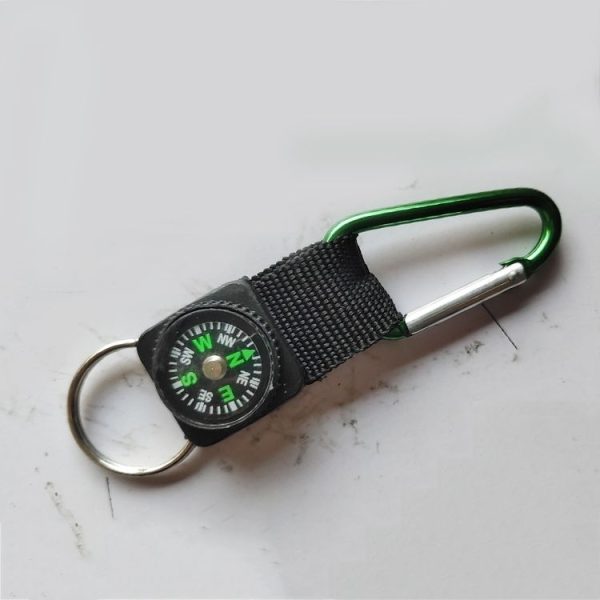 5 PCS Outdoor Aluminum Alloy Mini Practical Carabiner with Compass & Key Ring, Random Color Delivery - Image 3