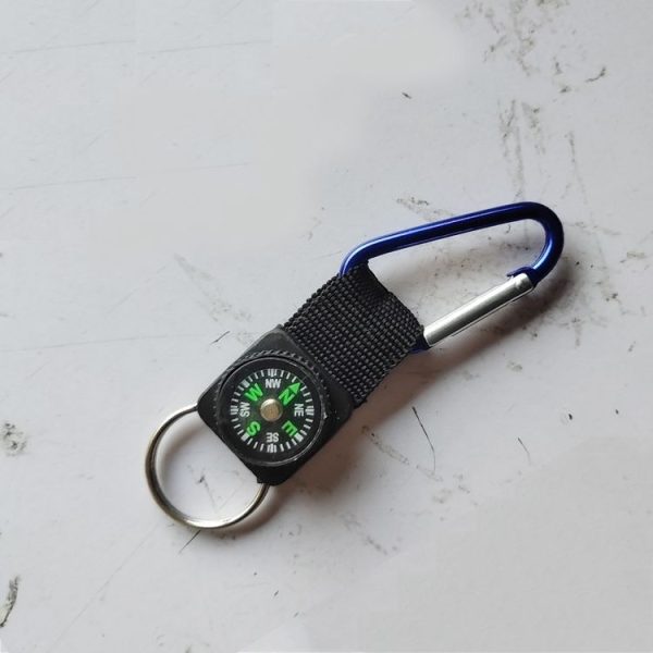 5 PCS Outdoor Aluminum Alloy Mini Practical Carabiner with Compass & Key Ring, Random Color Delivery - Image 4