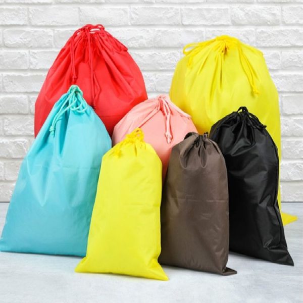4 in 1 Portable Nylon Waterproof Travel Storage Bag Drawstring Beam Pocket Clothing Storage Bag, Size: 34cmx39cm (Coffee) - Image 6