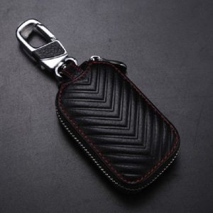Multifunctional Hook Up Leather Car Key Bag (Black)