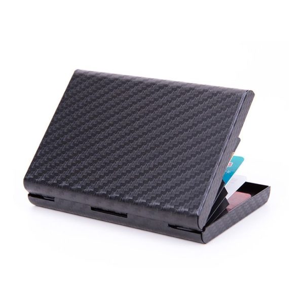 Aluminum Alloy Credit Card Bank Card Security Anti Magnetic Large Capacity Card Holder (Carbon Black) - Image 5