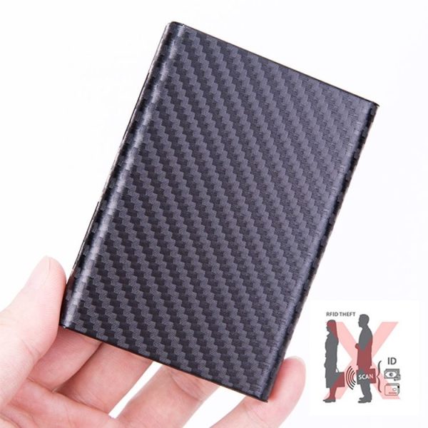 Aluminum Alloy Credit Card Bank Card Security Anti Magnetic Large Capacity Card Holder (Carbon Black) - Image 6